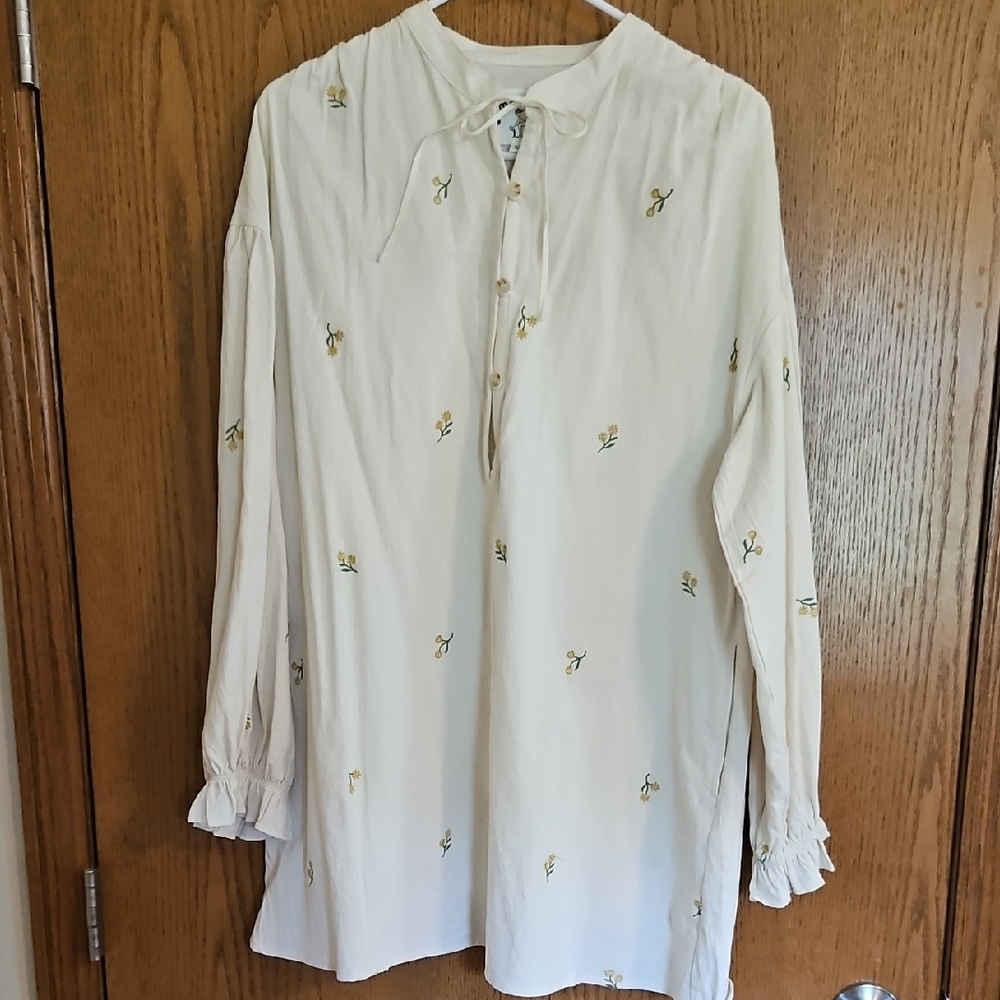 Meadows Okra Shirt With Buttercup Embroidery